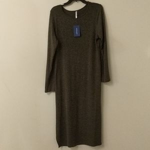 NWT Piphany Vanderbilt Maxi Sweater Dress Olive -L